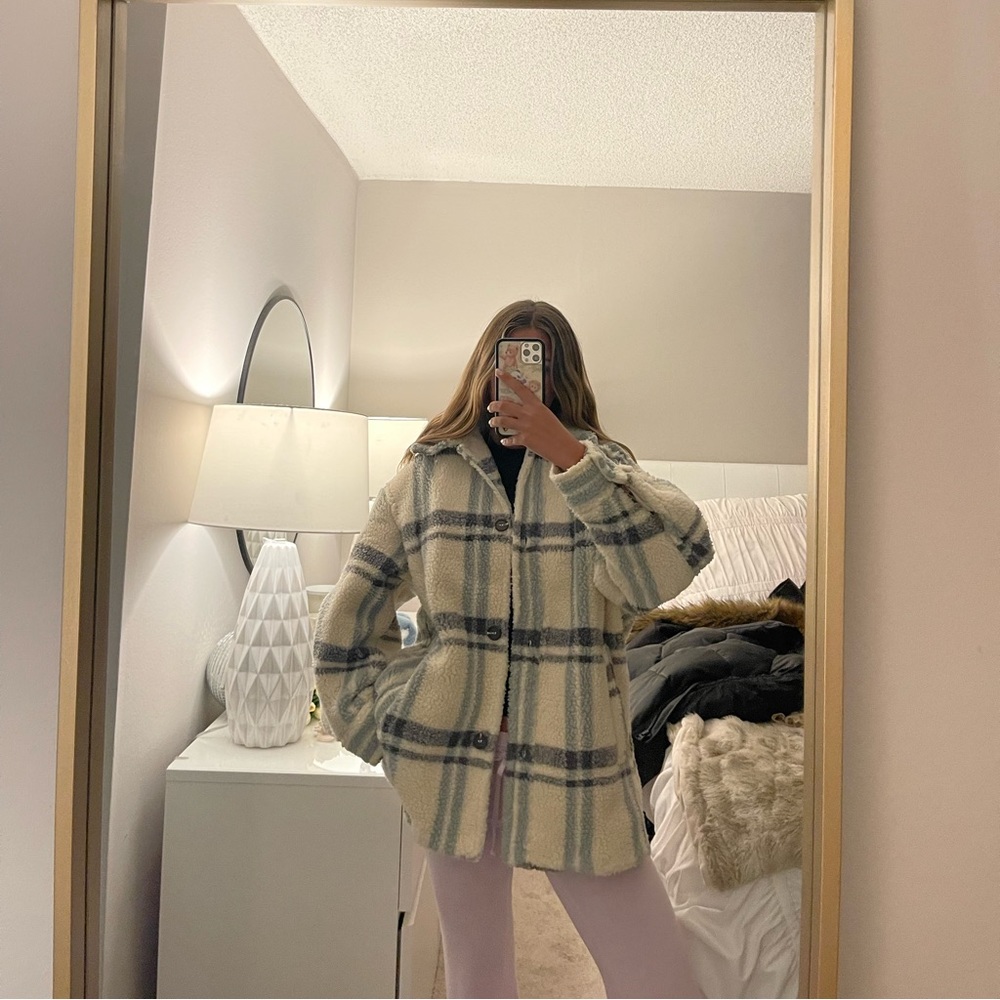 h&m sherpa shacket